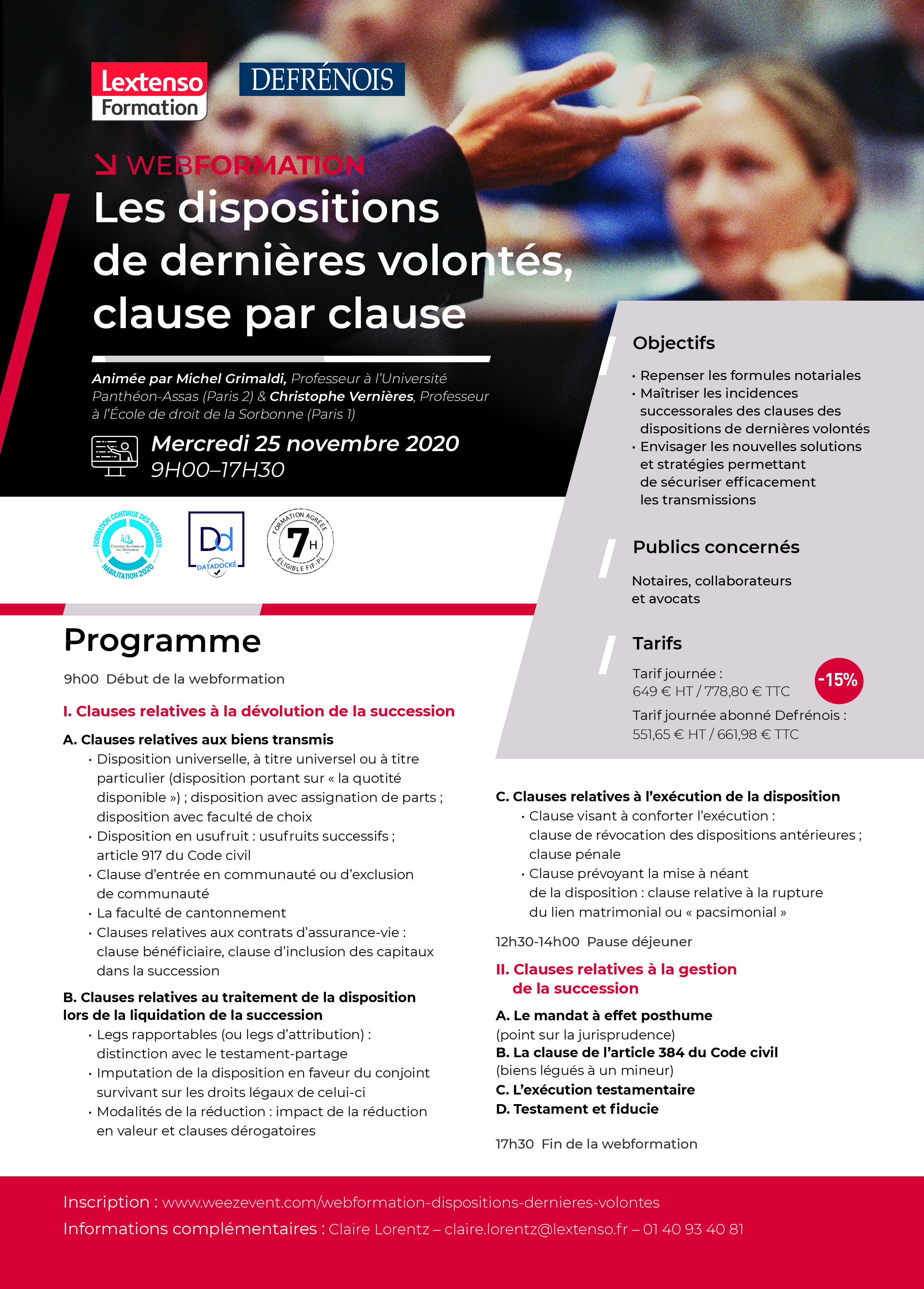 Webformation Defrénois 25 novembre 2020