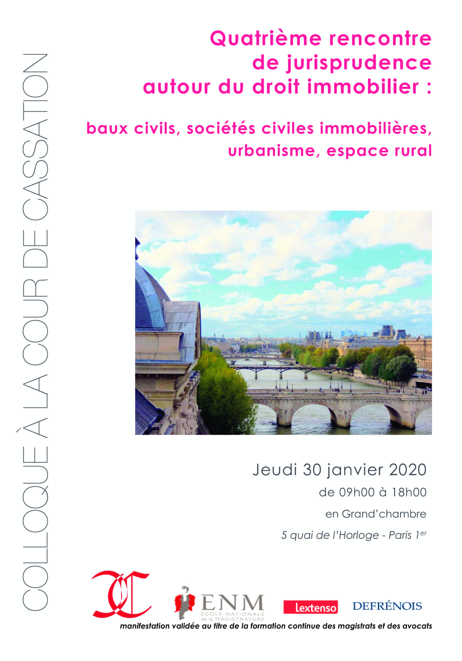 Cour de cassation Rencontre de jurisprudence autour du droit immobilier jeudi 30 janvier 2020