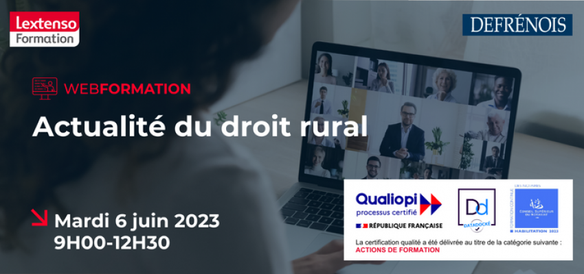 Webformation « Actualité du droit rural »